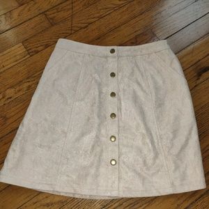 Womens cream colored button up skirt size S